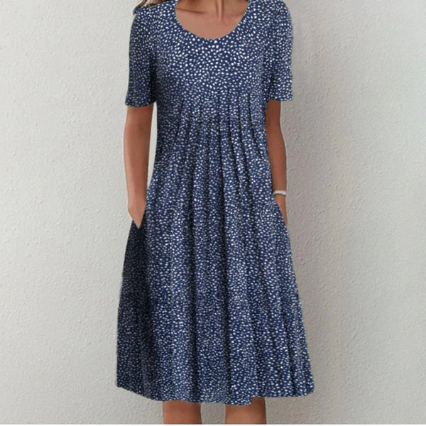 Women’s Floral Short Sleeve Printed Midi Dress