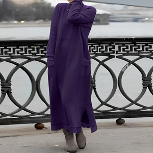 Vestido midi de invierno para mujer con control de abdomen