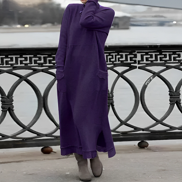 Vestido midi de invierno para mujer con control de abdomen