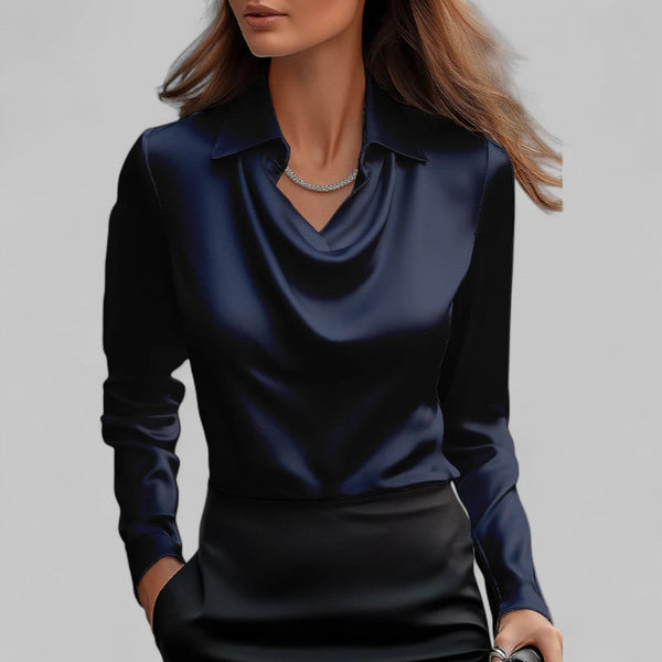 Women's Cowl Neck Long Sleeve Blouse