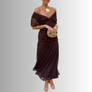 Women’s Elegant Off-Shoulder Evening Maxi Dress