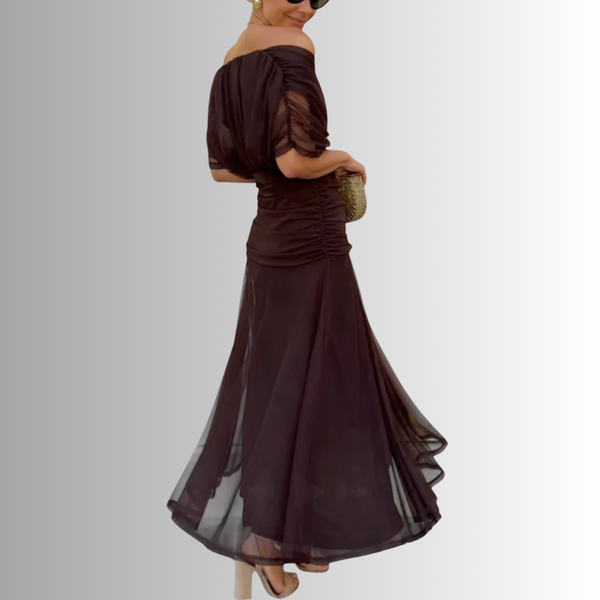 Women's Off-Shoulder Chiffon Evening Gown