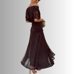Women’s Elegant Off-Shoulder Evening Maxi Dress