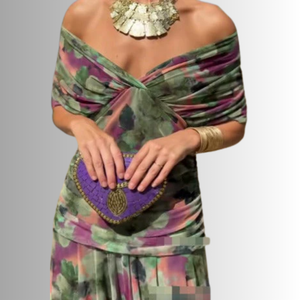 Women's Off-Shoulder Chiffon Evening Gown