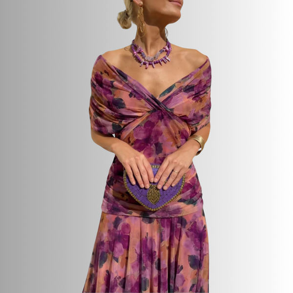 Women's Off-Shoulder Chiffon Evening Gown