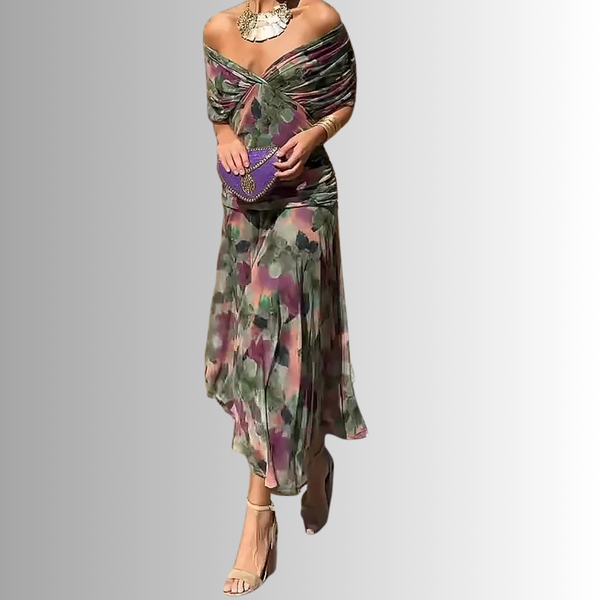 Women's Off-Shoulder Chiffon Evening Gown
