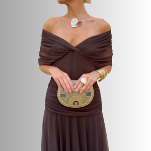 Women's Off-Shoulder Chiffon Evening Gown
