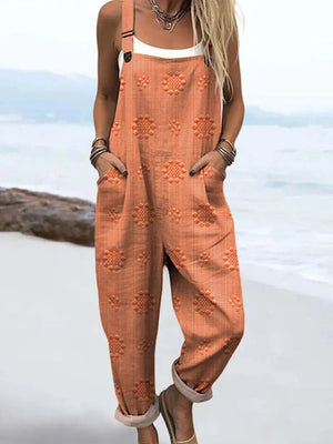 Women's Relaxed Sleeveless Jumpsuit with Pockets