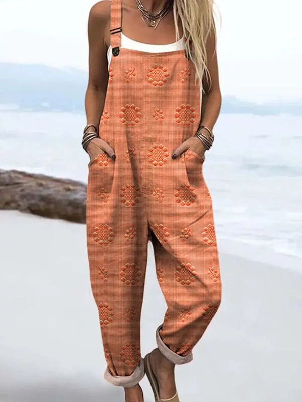 Women's Relaxed Sleeveless Jumpsuit with Pockets