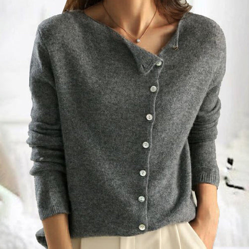 Lightweight Buttoned Womens Stretch Sweater