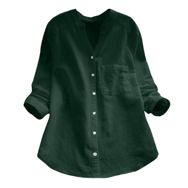 Camisa de manga larga para mujer con botones y ajuste relajado