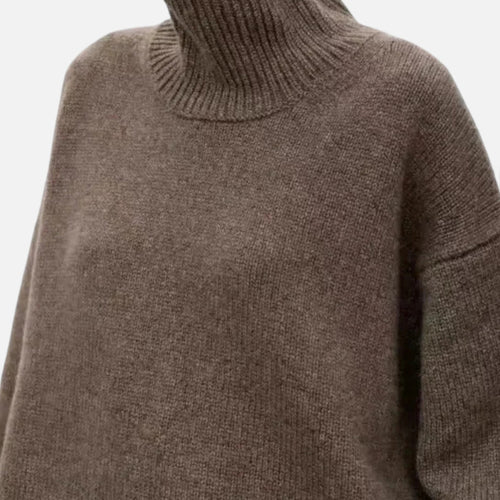 Suéter oversize de punto con cuello alto para mujer