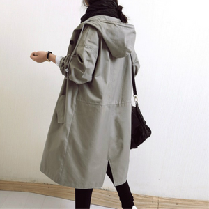 Women's Hooded Longline Trench Coat
