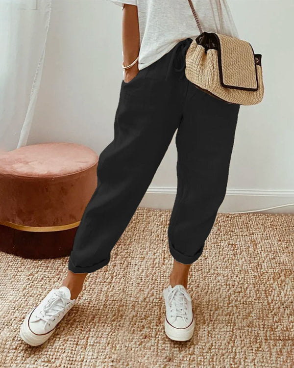 Women’s Relaxed Drawstring Tapered Casual Pants