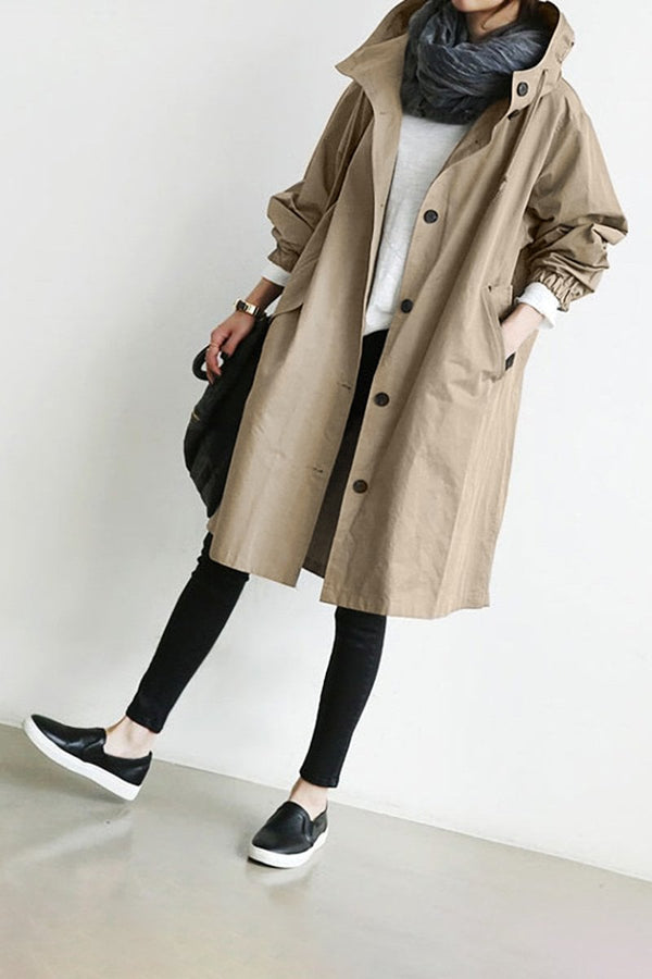 Women's Hooded Mid-Length Jacket