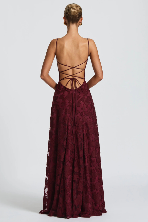 Women’s Floral Lace Mermaid Maxi Dress for Elegant Evening Events