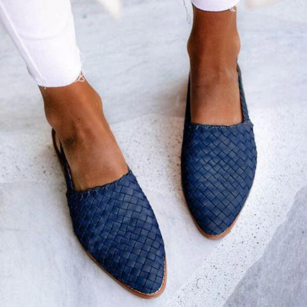 Women’s Woven Slip-On Slingback Pointed Toe Flats
