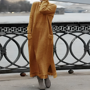 Vestido midi de invierno para mujer con control de abdomen
