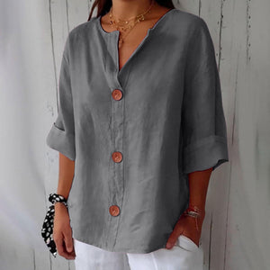 Women's Relaxed Fit Button-Front Casual Blouse