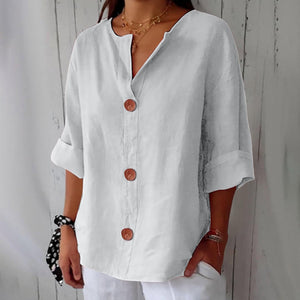 Women's Relaxed Fit Button-Front Casual Blouse
