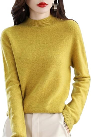Women’s Mock Neck Sweater Slim Fit Soft Knit Top