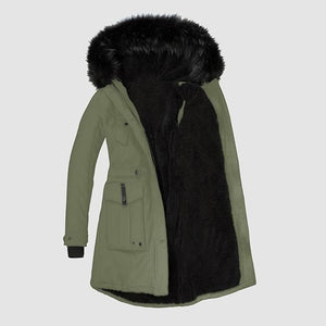 Women's Winter Parka with Faux Fur Hood