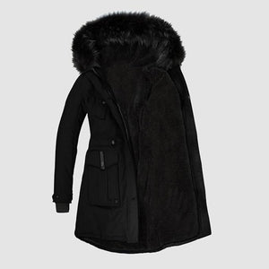 Women's Winter Parka with Faux Fur Hood