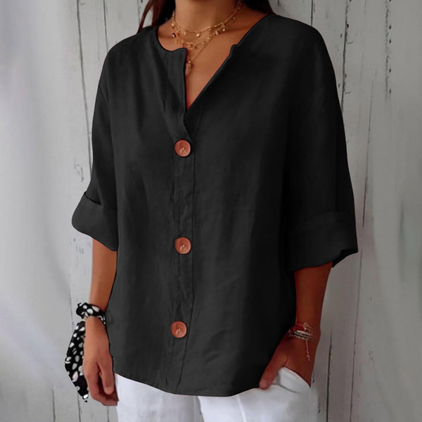 Women's Relaxed Fit Button-Front Casual Blouse
