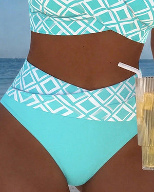 Women's Checkered Bikini Set with Underwire Support