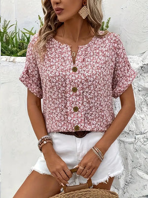 Blusa de Verano con Estampado Floral para Mujer