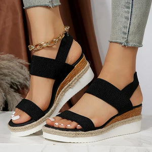Women's Platform Sandals with Cross-Strap