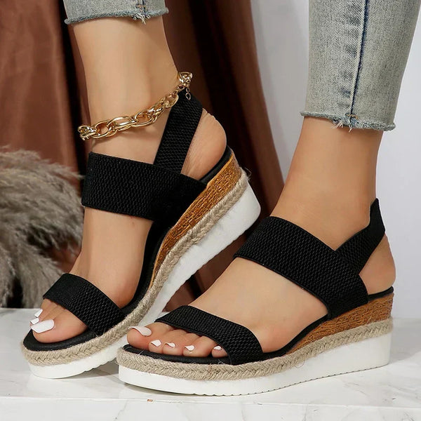 Women's Platform Sandals with Cross-Strap
