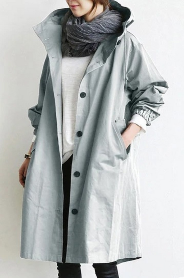Women's Hooded Longline Trench Coat