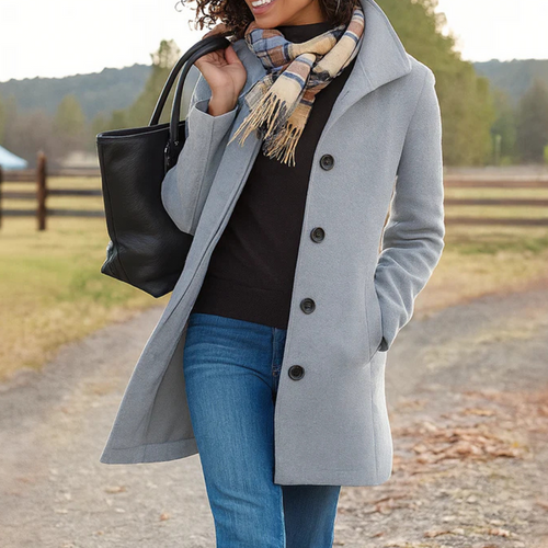 Women's Double-Breasted Mid-Length Winter Coat