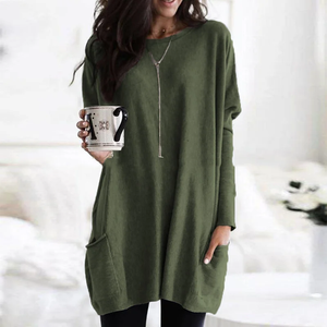 Women's Oversized Relaxed Fit Long Sleeve Tunic Top