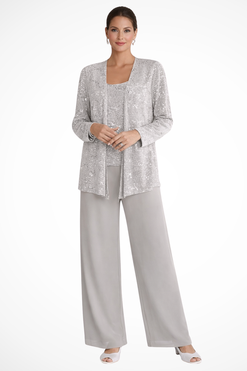 Women's Elegant 3-Piece Wide-Leg Pants Set