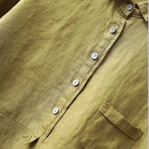 Women’s Relaxed Fit Linen Button-Up Blouse