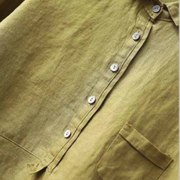 Women’s Relaxed Fit Linen Button-Up Blouse