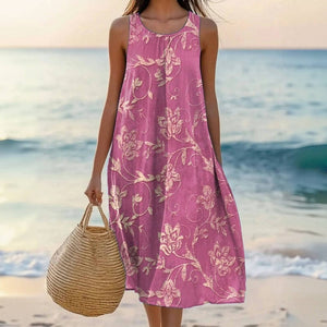 Women's Floral Print Sleeveless Midi Dress