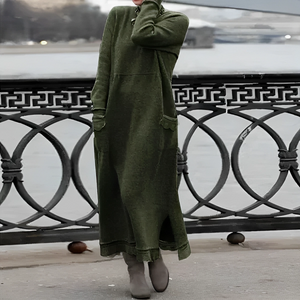 Vestido midi de invierno para mujer con control de abdomen