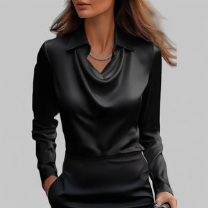 Women's Cowl Neck Long Sleeve Blouse