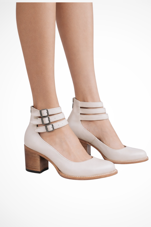 Women’s Vintage Double Strap Chunky Heel Mary Jane Pumps