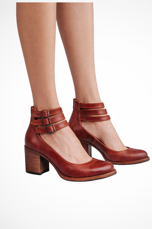 Women’s Vintage Double Strap Chunky Heel Mary Jane Pumps