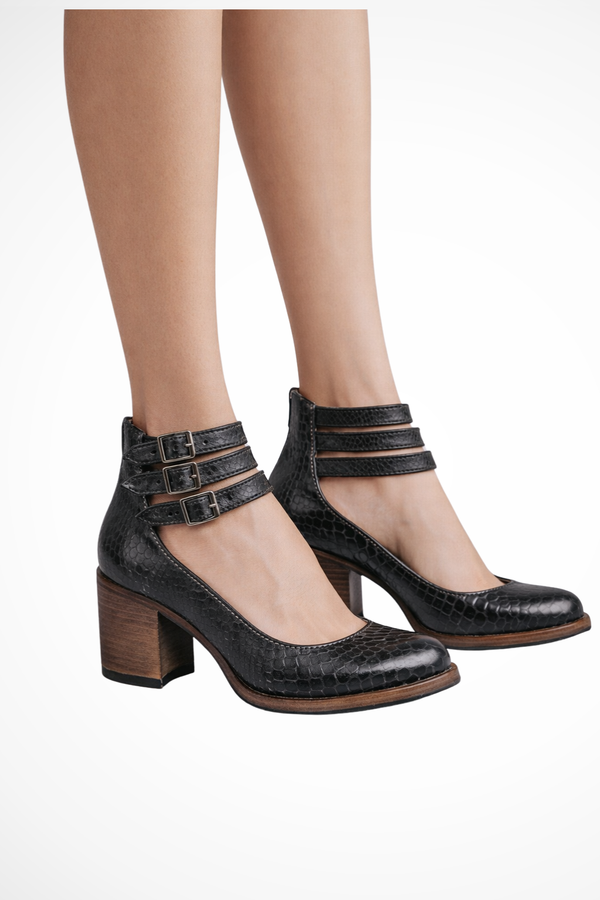 Women’s Vintage Double Strap Chunky Heel Mary Jane Pumps
