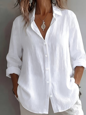 Women's Linen Long Sleeve Loose Fit Shirt