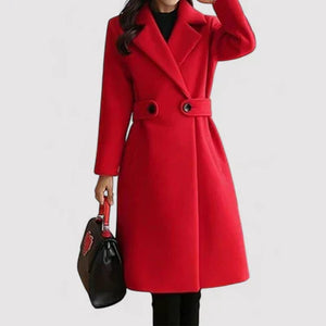 Women's Double-Breasted Longline Winter Coat