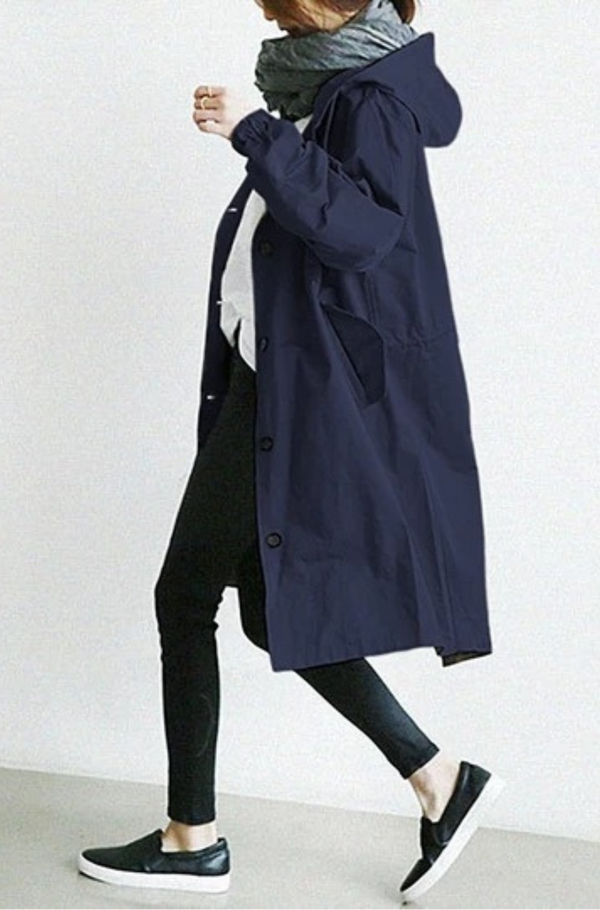 Women's Hooded Longline Trench Coat