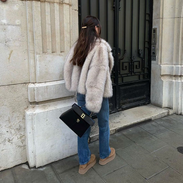 Women's Faux Fur Cropped Jacket