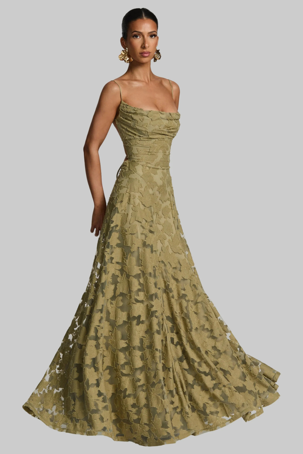 Women’s Floral Lace Mermaid Maxi Dress for Elegant Evening Events