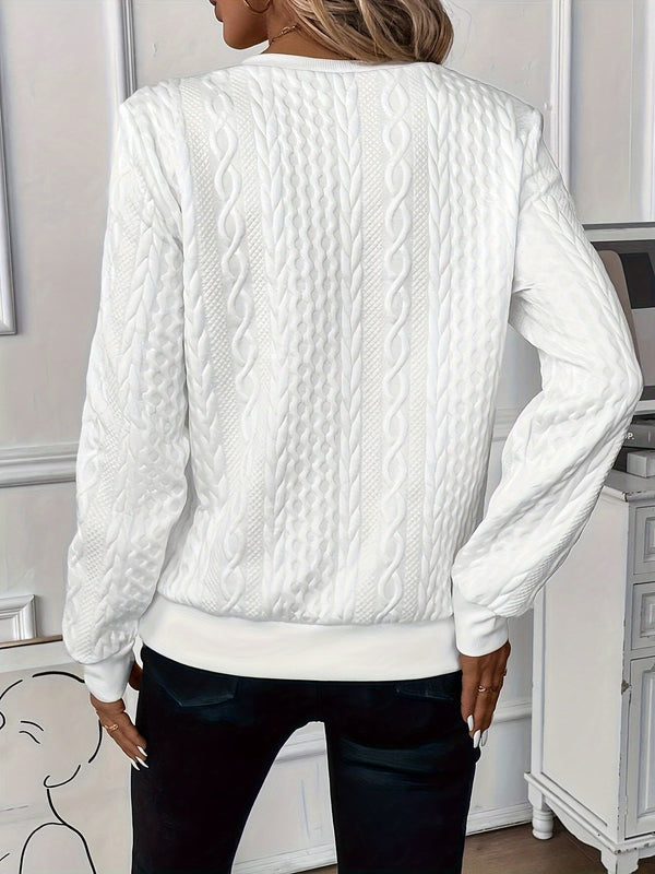 Women’s Cable Knit Quarter-Zip Pullover